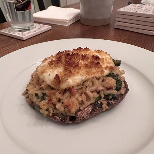 Stuffed Portobello Mushroom.