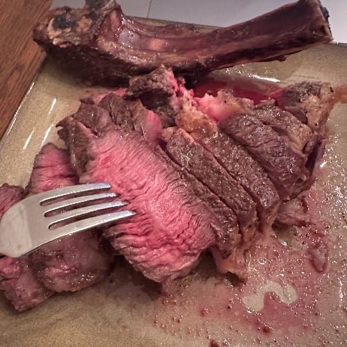 Bone in Tomahawk Ribeye.