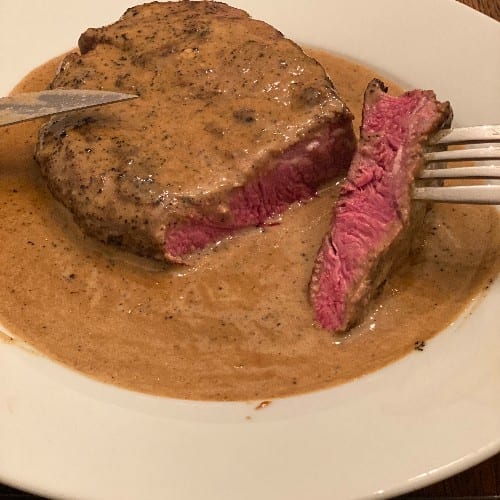 Steak Au Poivre.